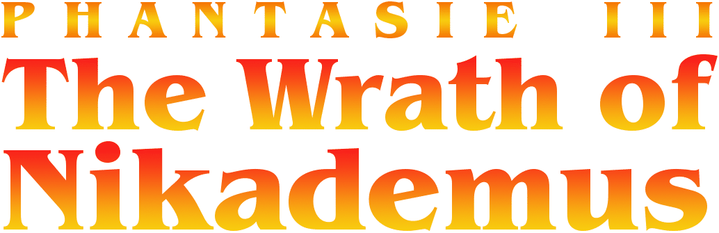 Phantasie III Wrath of Nikademus logo for Commodore 64